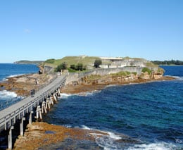 View from across the causeway at bare island diving la perouse feature