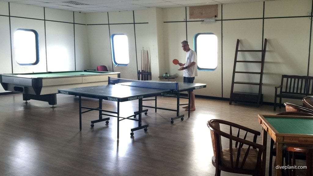 Expansive games room inside the rig at the rig diving seaventures rig sabah