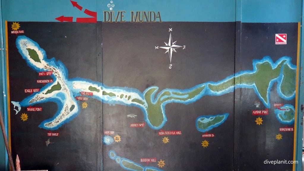 Dive munda dive site map at dive munda shop munda diving solomon islands ref