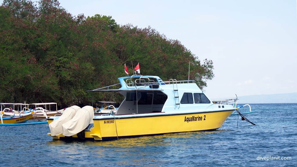 Aquamarine boat moored in padang bai diving with aquamarine diving bali from padang bai at bali indonesia diveplanit