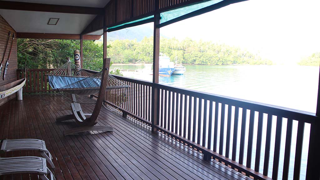 Tawali resort milne bay papua new guinea bungalow lounge balcony 0204