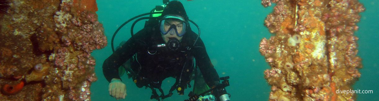 Simon outside diving ex hmas adelaide at terrigal nsw australia diveplanit banner