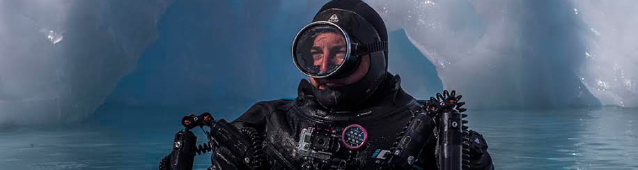 Ice diver by scott portelli diveplanit photographer profile banner