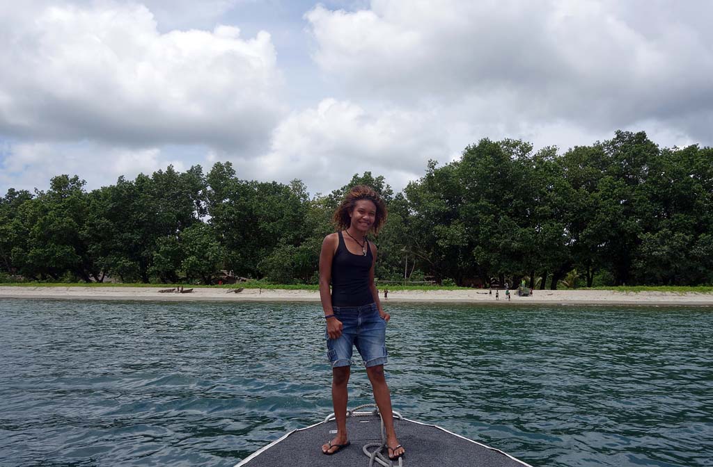 Lorie on the boat Papua New Guinea marine conservation