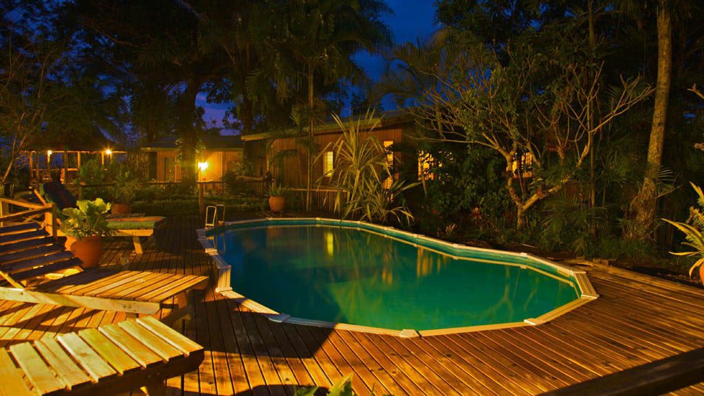 Tufi dive resort oro province png papua new guinea pool evening shot