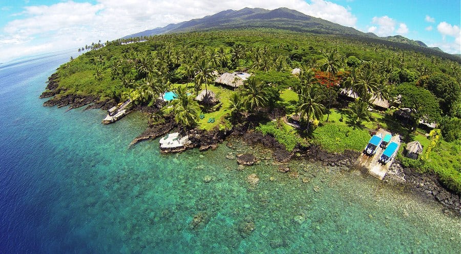 Paradise taveuni resort scuba diving in fiji taveuni fiji aerial of resort