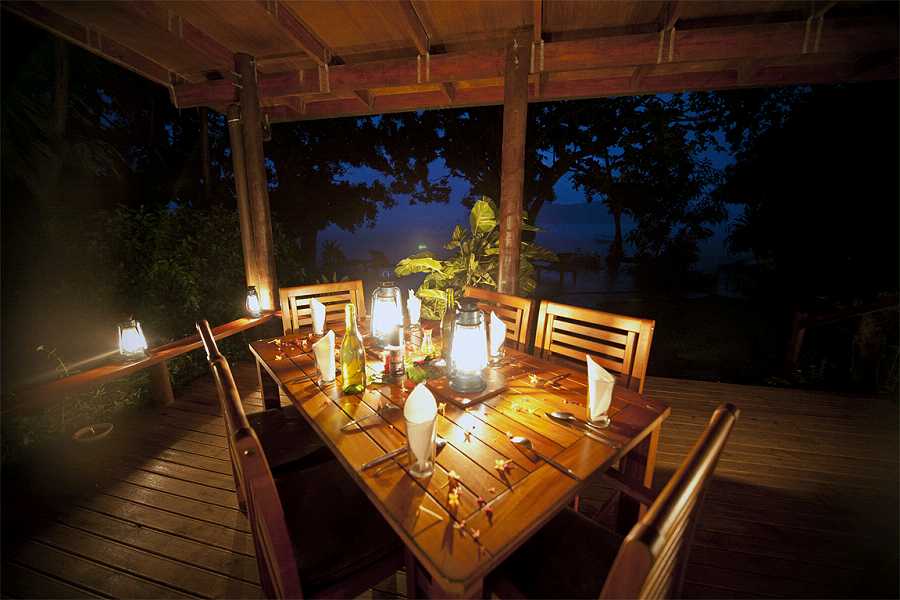 Matava adventure dive resort spa kadavu island fiji dinner table