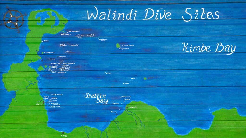 Walindi plantation resort kimbe bay png papua new guinea dive site map copyright juergen freund