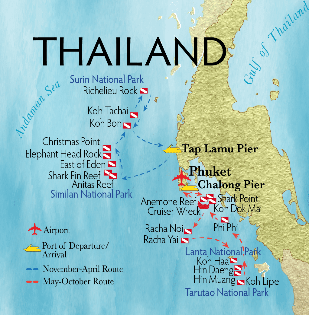 28 thailand aggressor liveaboard thailand map