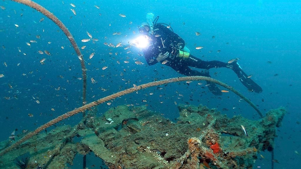 Wreck diving local dive site with bj diving at tioman island malaysia supplied