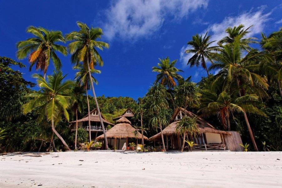 The luxury Misool Eco Resort is located on a remote private island nestled in the Misool archipelago deep in the richest most biodiverse area of Raja Ampat diving Indonesia