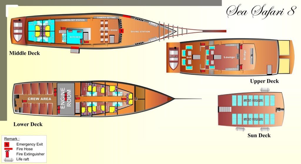 Sea safari raja ampat cendrawasih bay indonesia deckplan