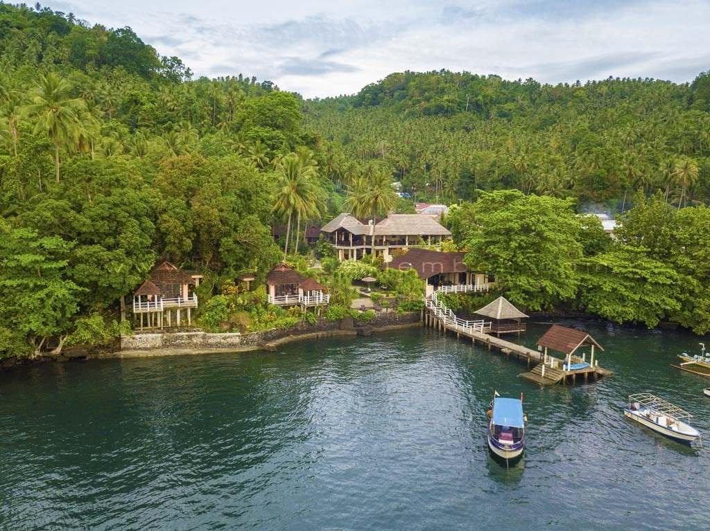 Solitude lembeh resort bitung north sulawesi indonesia aerial resort hero