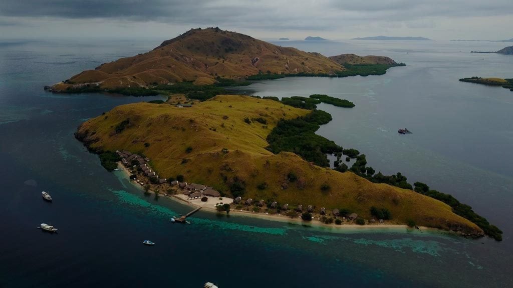 Komodo resort diving club sebayur island komodo flores indonesia island aerial