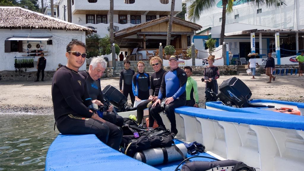 Atlantis puerto galera resort dive centre mindoro philippines in the boat