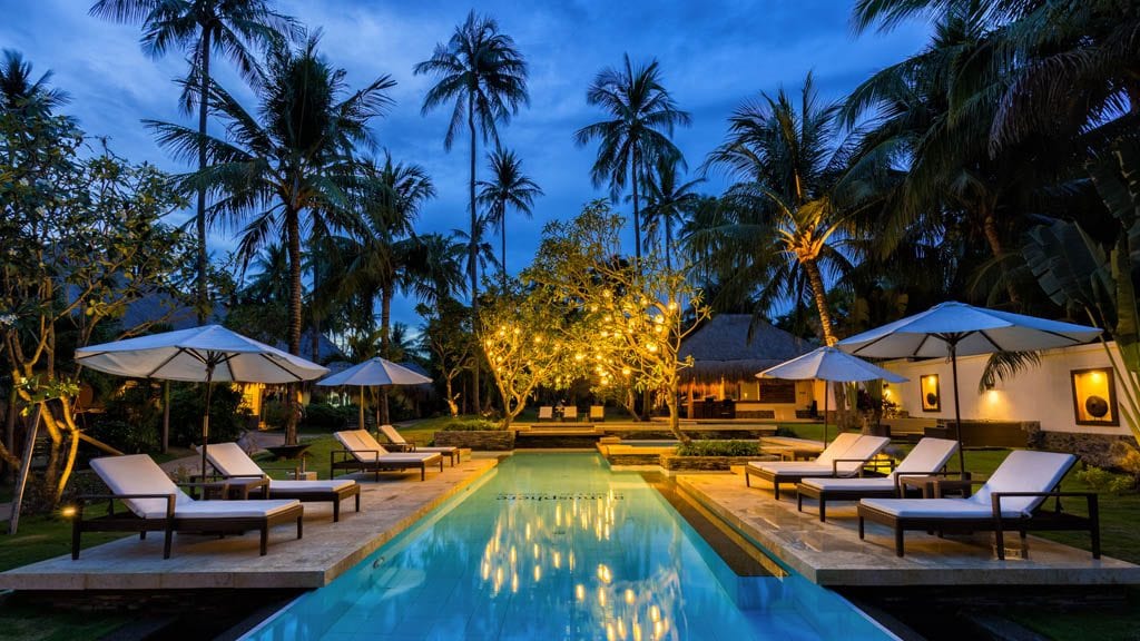 Atmosphere resort spa dauin near dumaguete philippines lounge pool evening