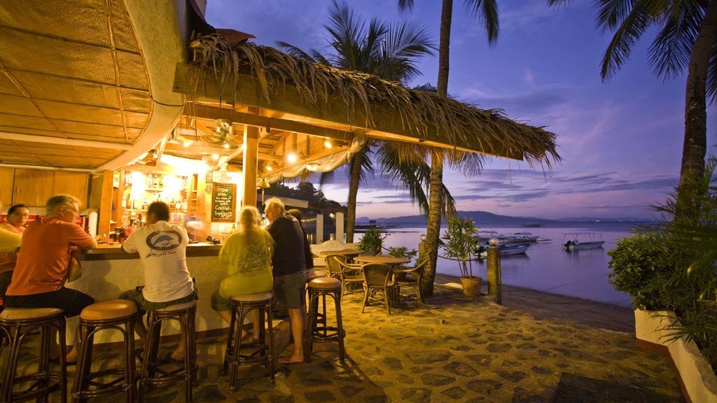 Atlantis puerto galera resort dive centre mindoro philippines bar at sunset
