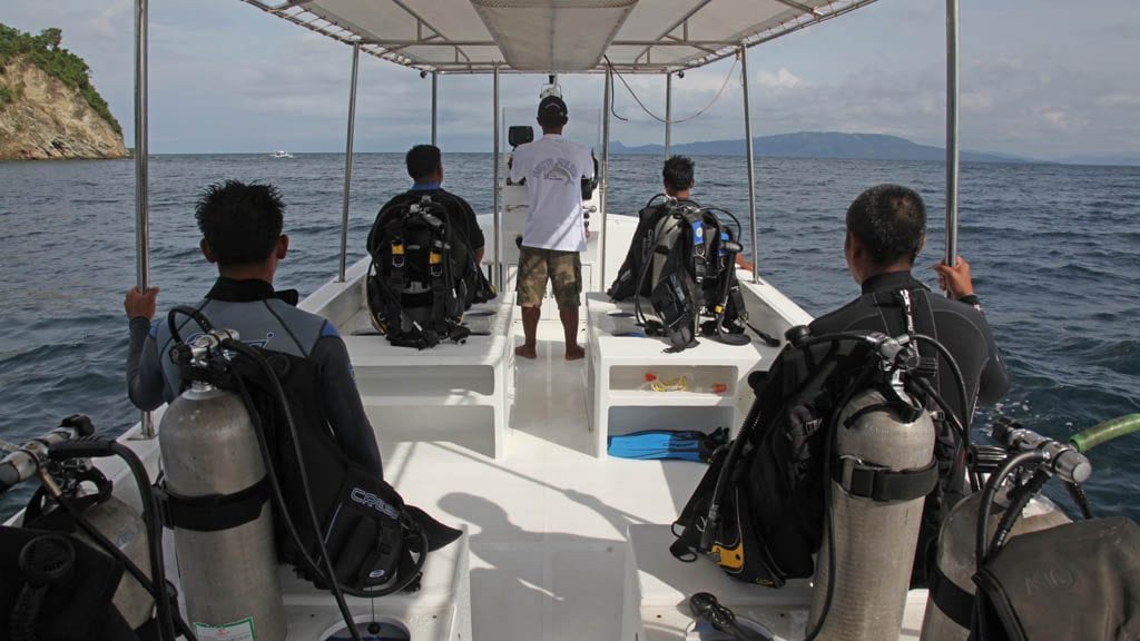 Asia divers at el galleon resort puerto galera mindoro philippines on the boat