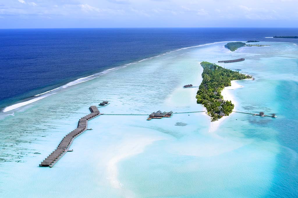 Maldives LUX* South Ari Atoll Underwater Festival aerial view of resort