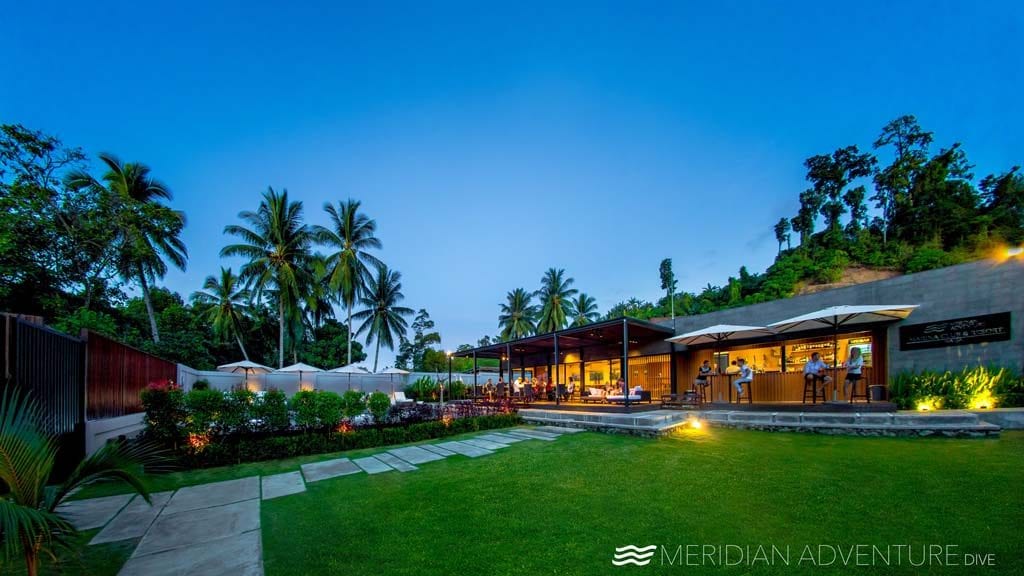 Meridian adventure dive resort raja ampat indonesia resort by evening