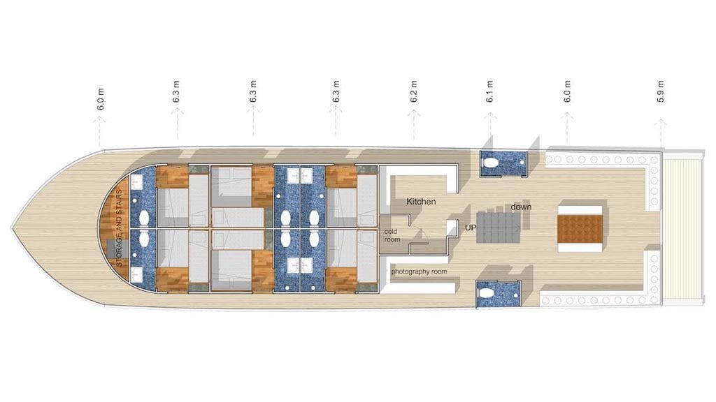 Mv smiling seahorse liveaboard thailand myanmar burma deckplan maindeck