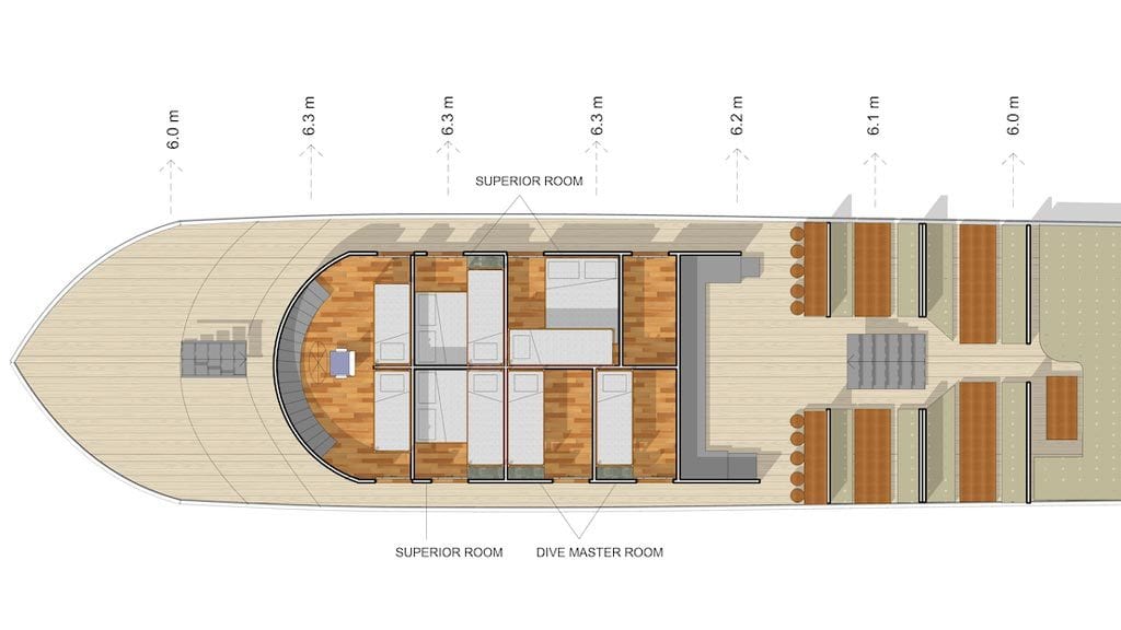 Mv smiling seahorse liveaboard thailand myanmar burma deckplan upperdeck