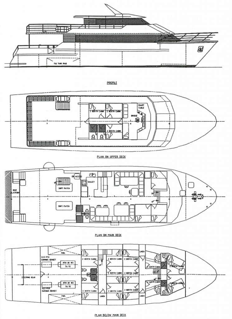 Pro dive cairns scubapro liveaboard great barrier reef deckplan