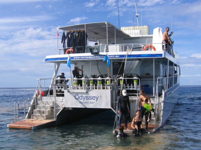 Diving Rowley Shoals with Odyssey Expeditions, Western Australia - rear stairs
