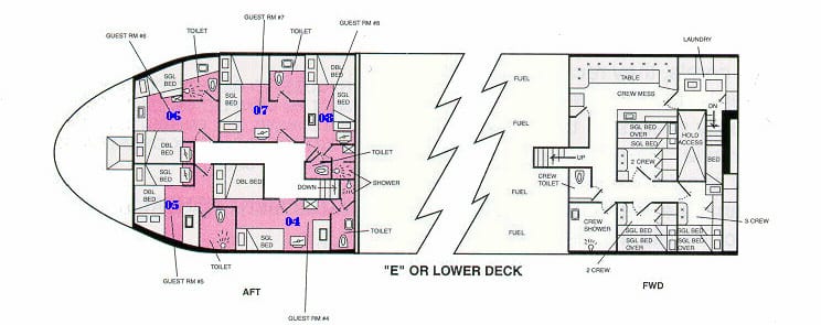 Ss thorfinn liveaboard truk deck plan e deck