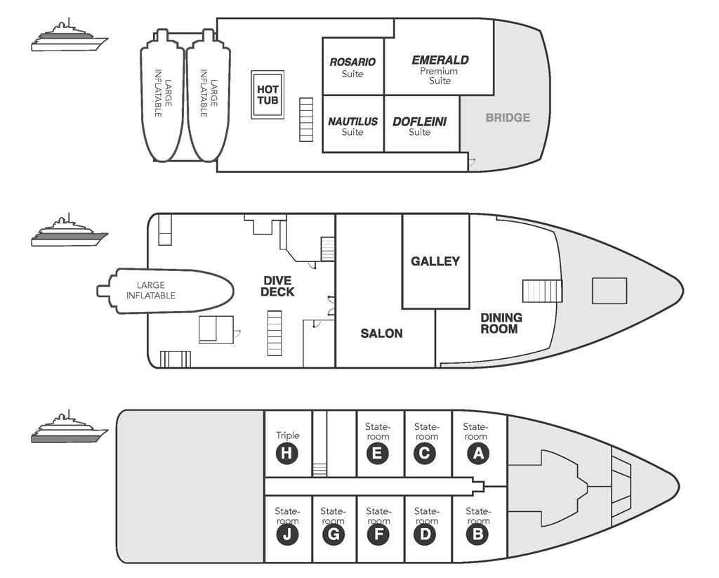 Nautilus explorer liveaboard socorro guadalupe mexico deckplan