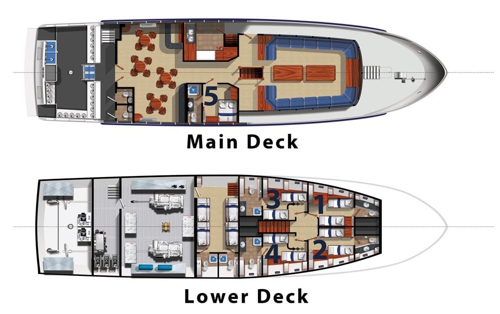 Galapagos Master liveaboard diving Galapagos Wolf & Darwin cabin layout