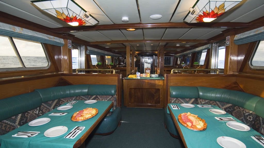 Solmar v liveaboard socorro guadalupe mexico interior salon