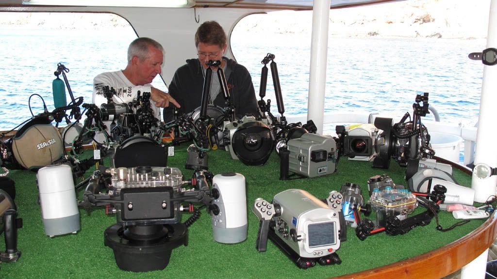 Solmar v liveaboard socorro guadalupe mexico camera table