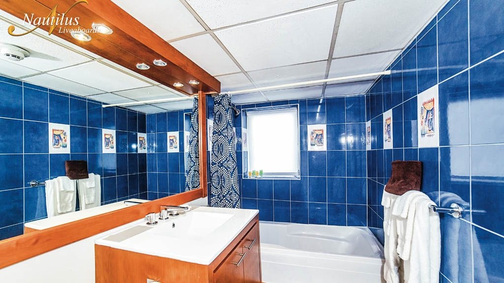 Nautilus explorer liveaboard socorro guadalupe mexico premium bathroom