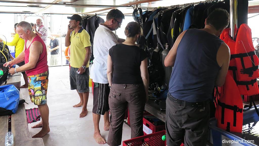 Sea bees diving phuket khao lak thailand kitting up