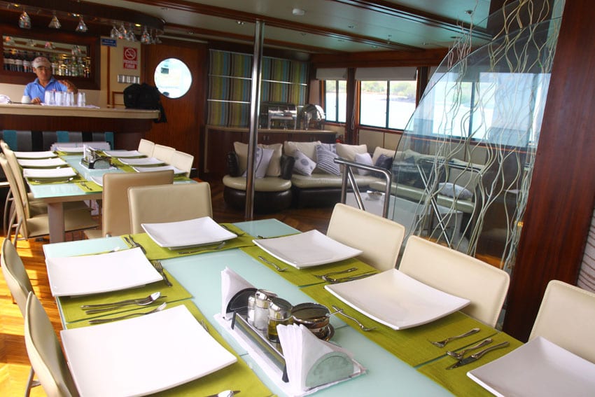 Humboldt explorer liveaboard galapagos islands dining area