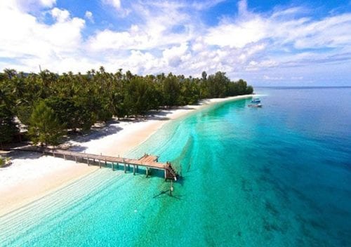 Agusta eco resort agusta island raja ampat indonesia aerial jetty mrec