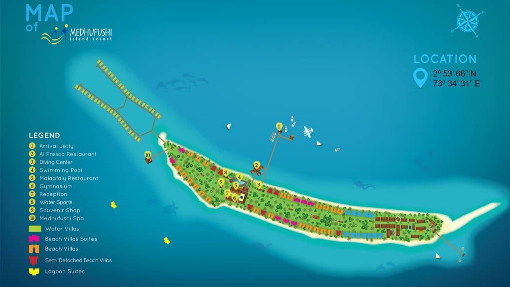 15 Medhufushi Island Resort & Werner Lau Dive Centre, Maldives - resort map