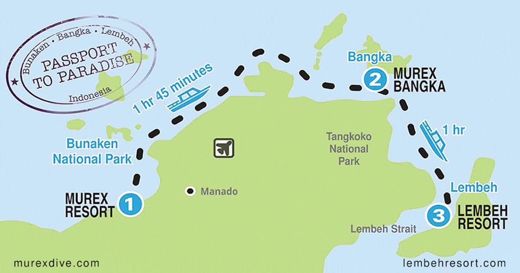 Diving north sulawesi murex divers passport to paradise map