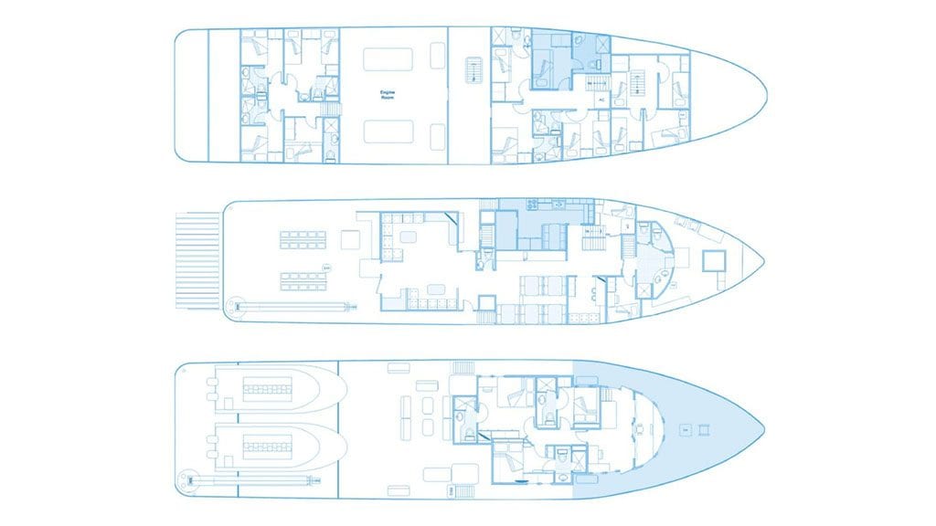 11 Sea Hunter Liveaboard, Cocos Island, Costa Rica deck plan