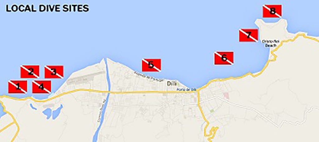 16 Dive Timor Lorosae, Dili, Timor Leste | Dive East Timor map local