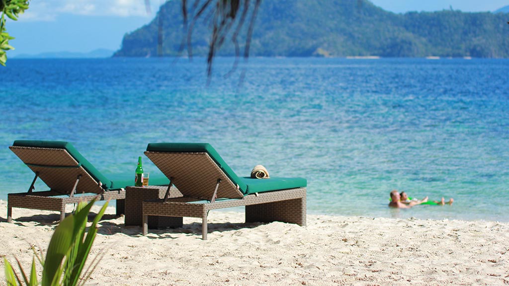 2 murex bangka resort beach chairs