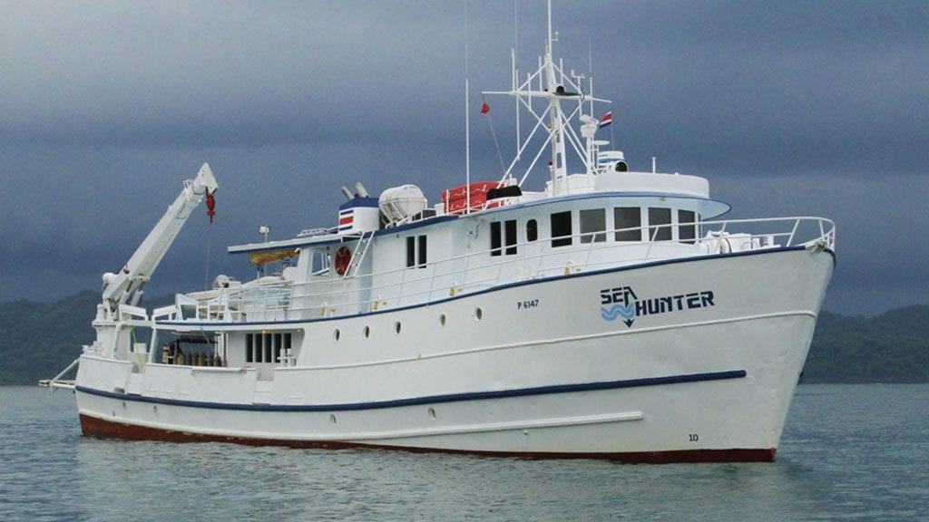 2 Sea Hunter Liveaboard, Cocos Island, Costa Rica boat side view hero