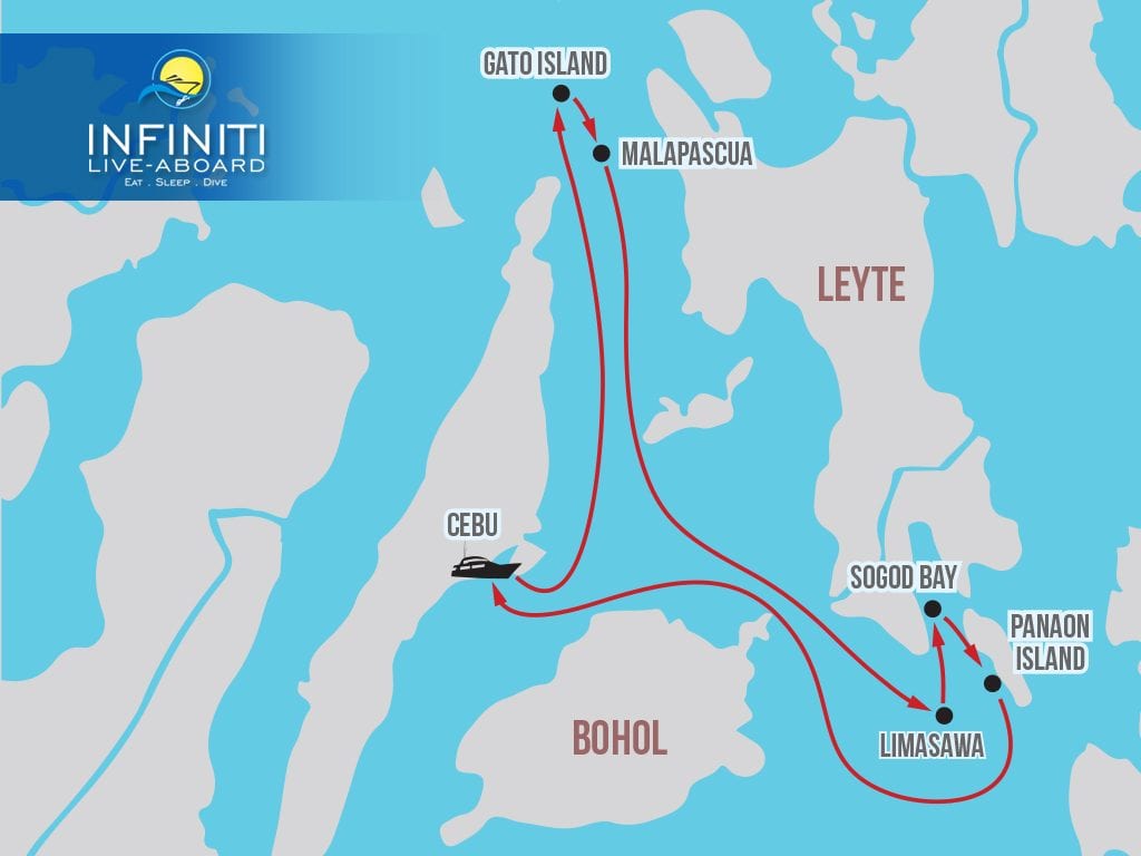 Infiniti liveaboard Philippines | Diving Malapascua, Visayas, Tubbataha route map malapascua leyte