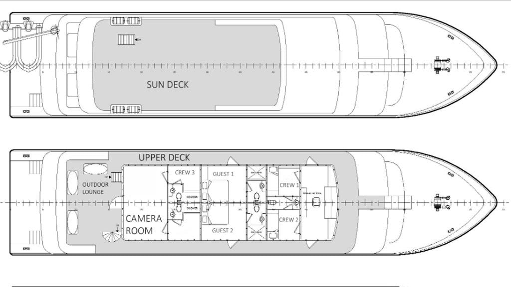 Infiniti liveaboard Philippines | Diving Malapascua, Visayas, Tubbataha deck layout upper decks