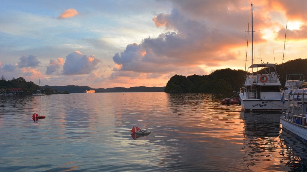 Sam’s Tours Palau | Sams Tours Dive Center Palau sunset