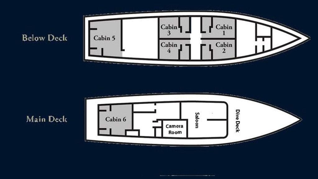 Damai Liveaboard, (Damai I), Raja Ampat, Komodo, Ambon deckplan1