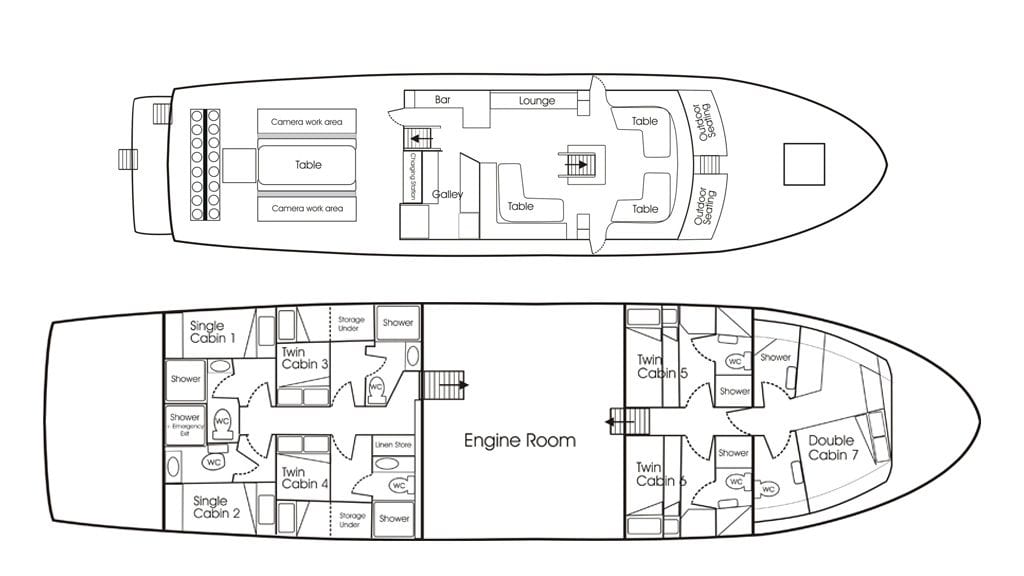 FeBrina offers itineraries in Kimbe Bay, New Britain & Milne Bay deckplan