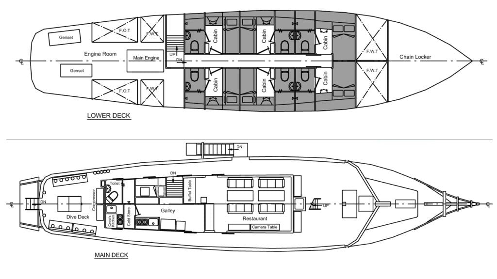 Tarata Liveaboard Komodo National Park Indonesia deckplan1