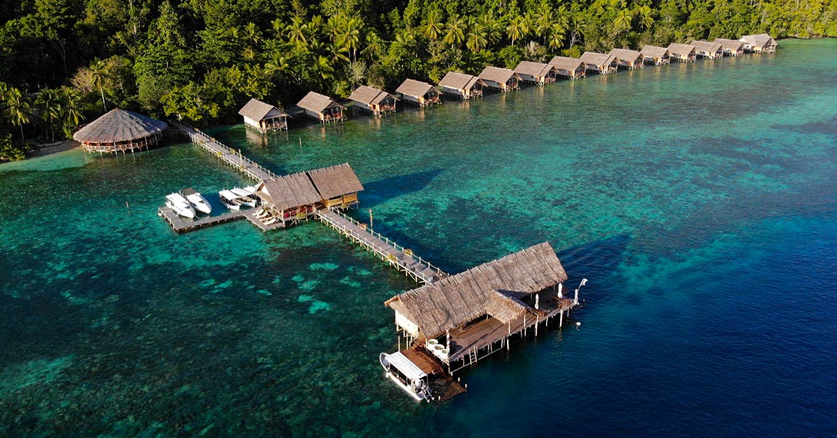 Papua Explorers Dive Resort, a 5 Star PADI dive resort is perfectly located in the centre of Raja Ampat marine park with easy access to signature dive sites